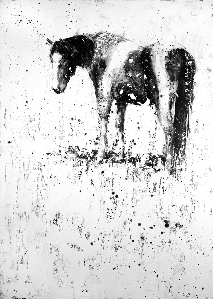 Artist: Matt Flint Title: Standing In Snow Medium: Mixed Media Size: 42" x 30" Price: $2,900