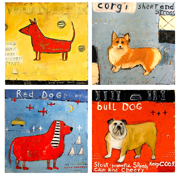 Colorful and whimsical Pet Portraits by Mary Scrimgeour