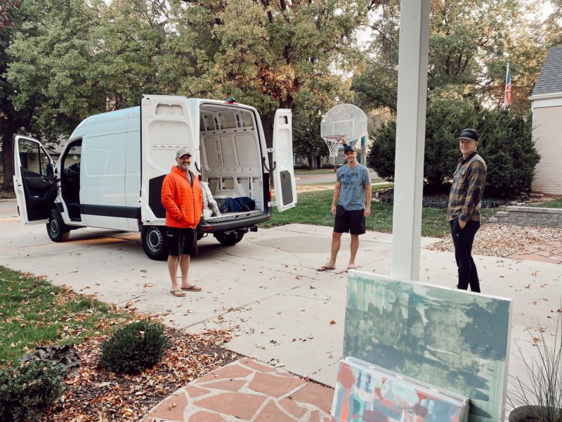 Art pick up at Alison Rash's home
