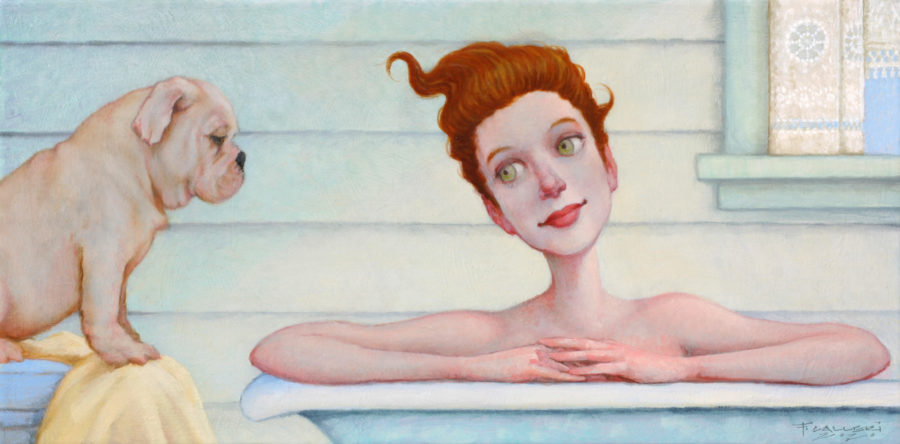 "Quiet Conversation," 10" x 12", Oil painting