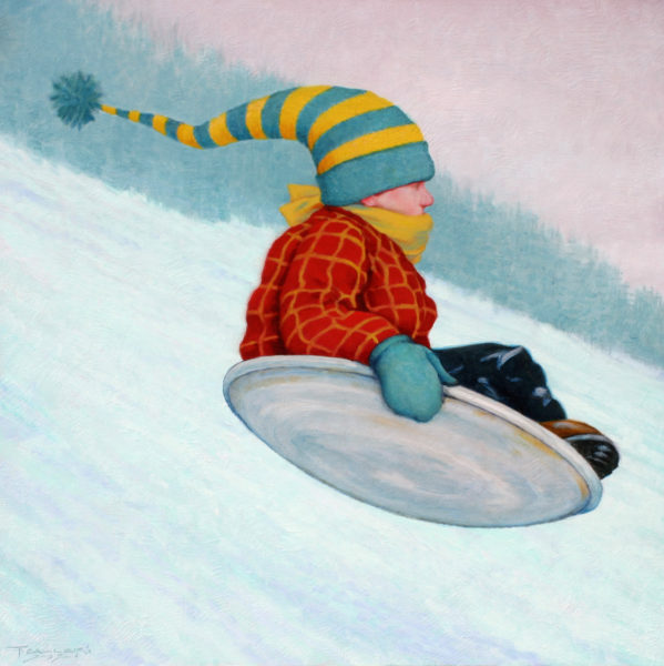 "Test Run," 30" x 30", Oil painting