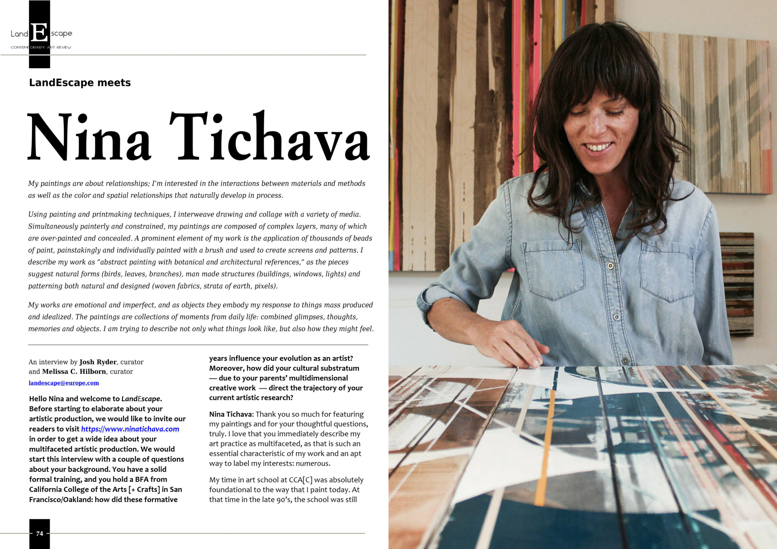 LandEscape Art Review Magazine features Nina Tichava