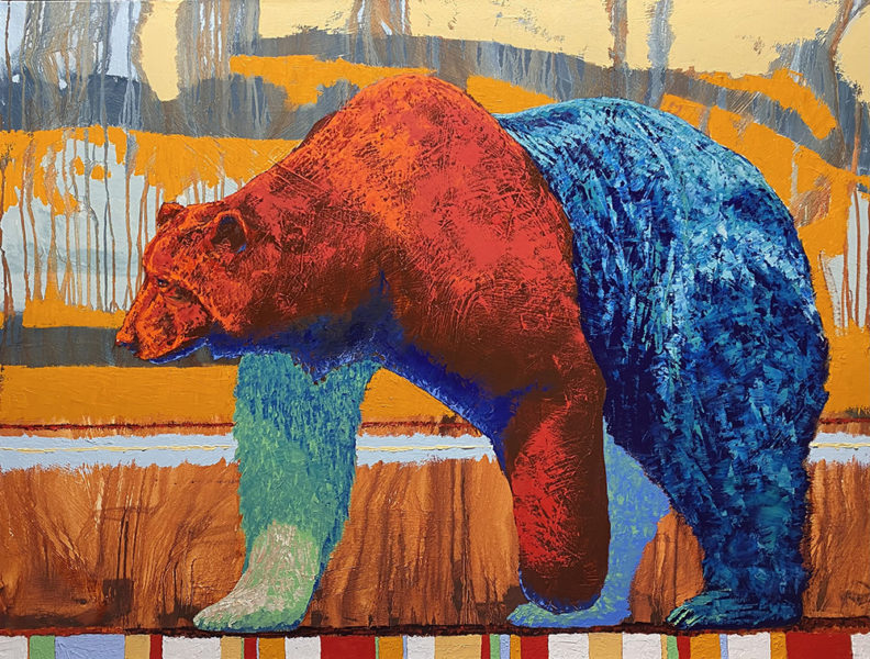 Ron Russon, "Colors of Bruin Life," 36" x 48", oil