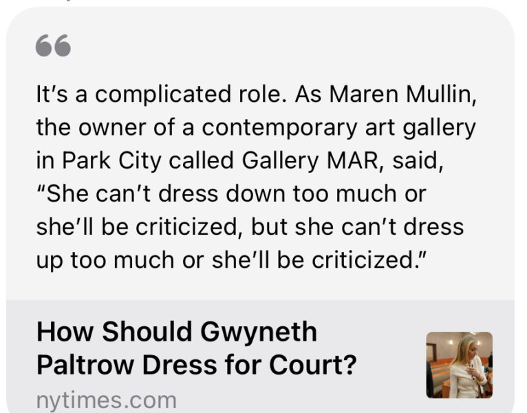 Gallery MAR Maren Mullin comments in the New York Time
