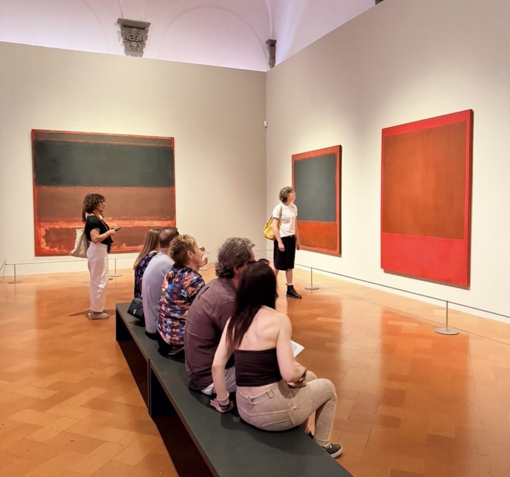 An early morning visit means a less-crowded museum. Guests took turns getting up and close to the works, and the experience was quite respectful of the work and the visitors' needs. There was a hushed reverence in the crowd.