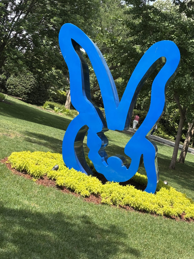 A Blue Metallic Bunny, by Hunt Slonem